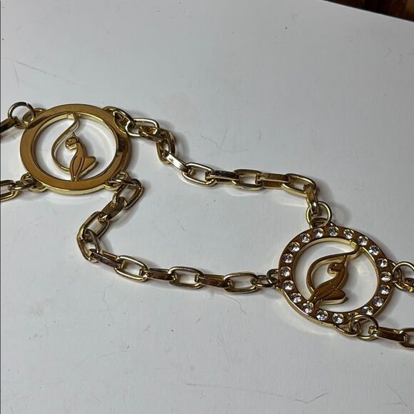 Vintage Baby Phat Gold Tone Chain Link Belt with Rhinestone Cats 33-47” - Picture 1 of 6